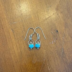Silver and Turquoise Drop Earrings